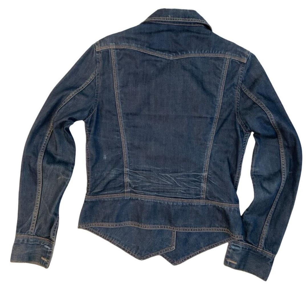 LADIES WRANGLER EYE CANDY SASSY LADY WESTERN DENIM JACKET DOUBLE BREASTED xS 34