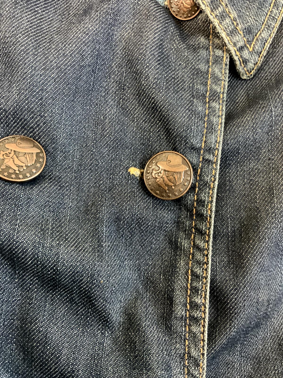 LADIES WRANGLER EYE CANDY SASSY LADY WESTERN DENIM JACKET DOUBLE BREASTED xS 34