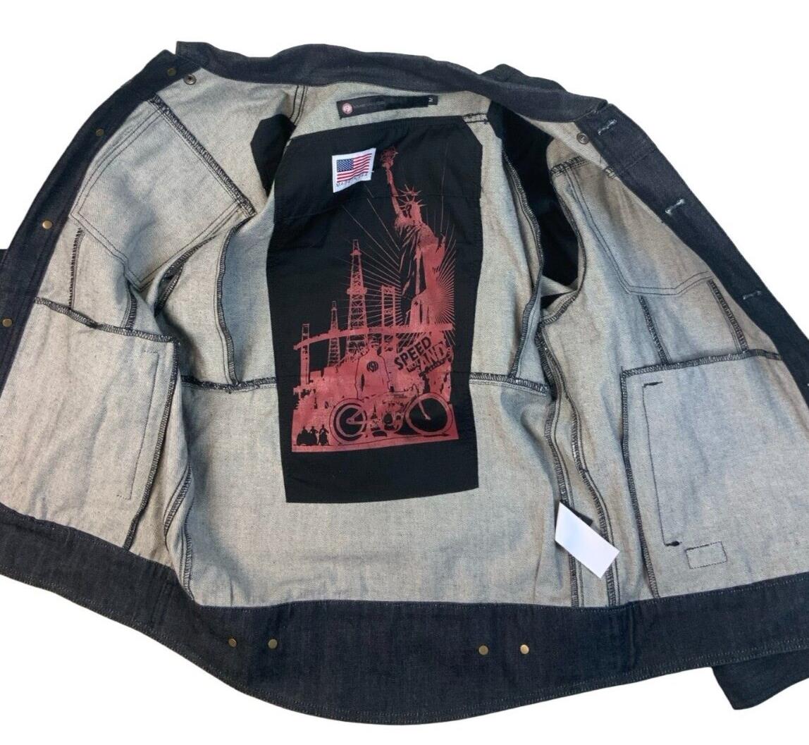 VINTAGE ROLAND SANDS DESIGN RAW INDIGO DENIM BIKER JACKET SIZE M