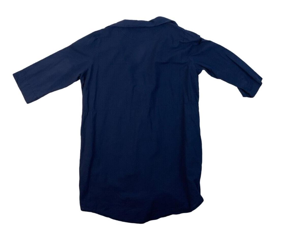 BURBERRY 3/4 SLEEVE NAVY BLUE SHIRT BLOUSE SIZE S