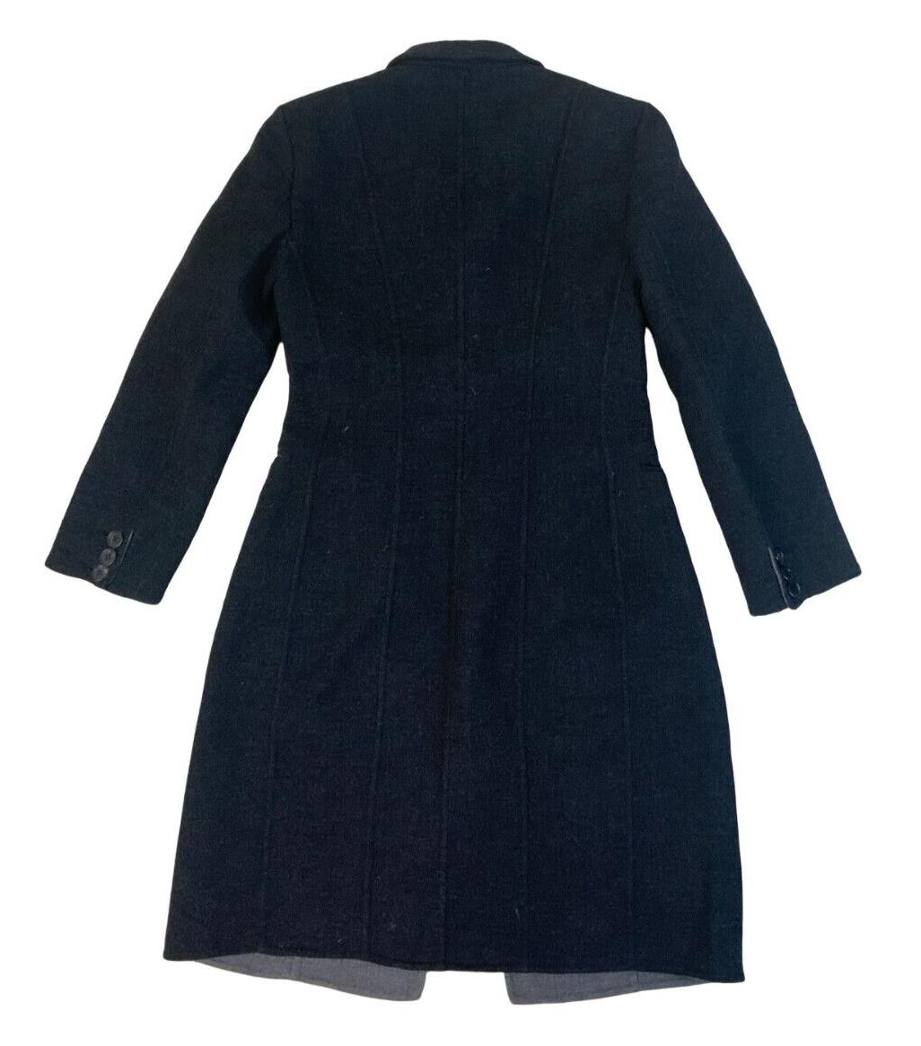 VTG 90s GIORGIO ARMANI CHARCOAL GREY BLACK DUSTER JACKET SIZE 8 10