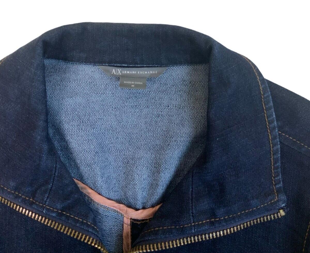 VINTAGE Y2K ARMANI EXCHANGE DENIM JACKET DARK BLUE NAVY SIZE SMALL