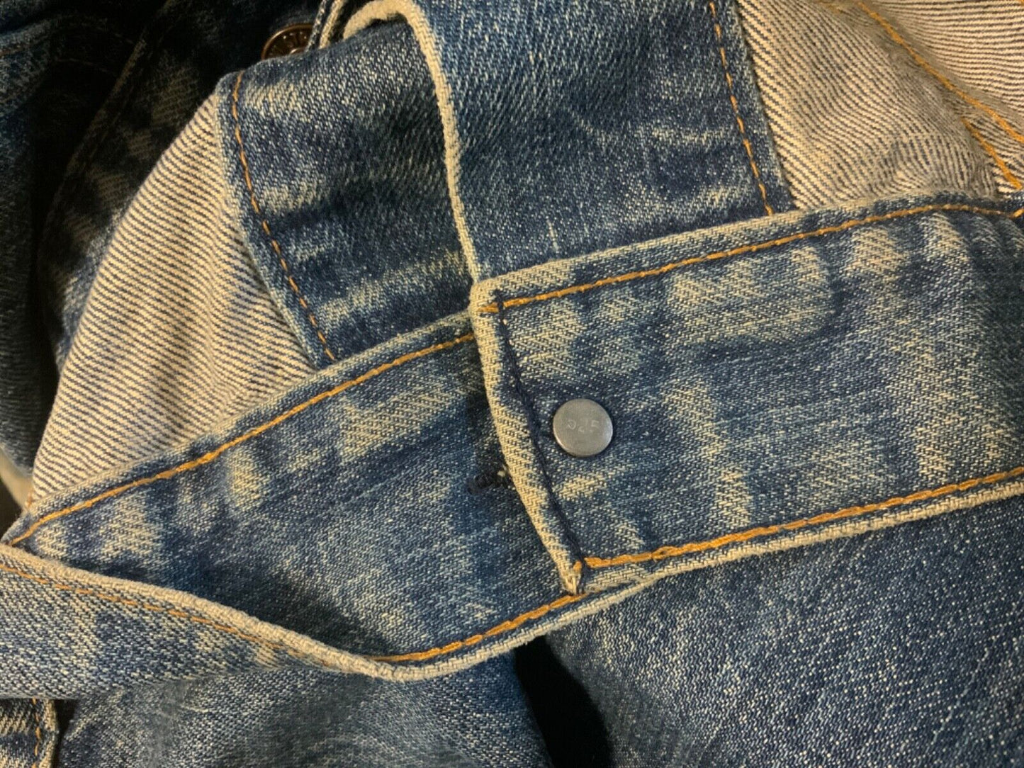 RARE VTG 70s USA MADE LEVIS RED TAB TYPE 3 TRUCKER DENIM JACKET MOD SKINS S 36”
