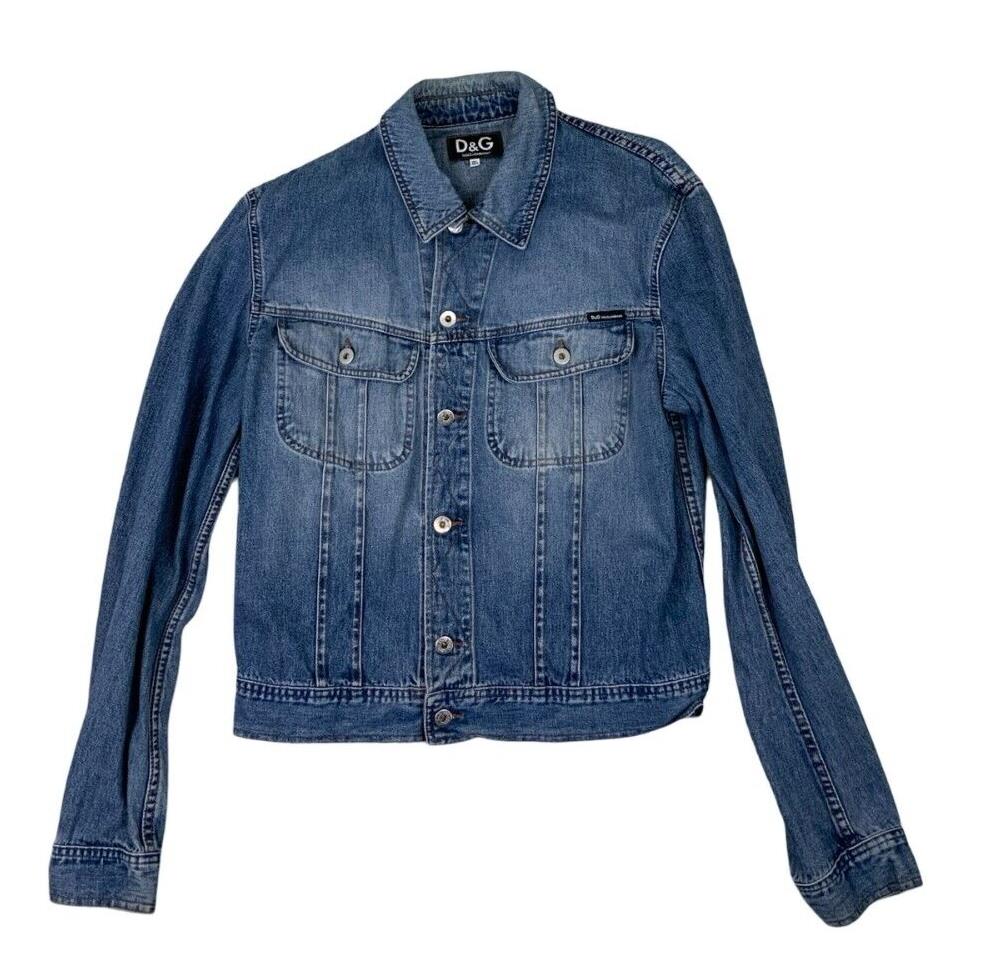 VTG DOLCE & GABBANA MID BLUE WASH DENIM JACKET SIZE M 40"