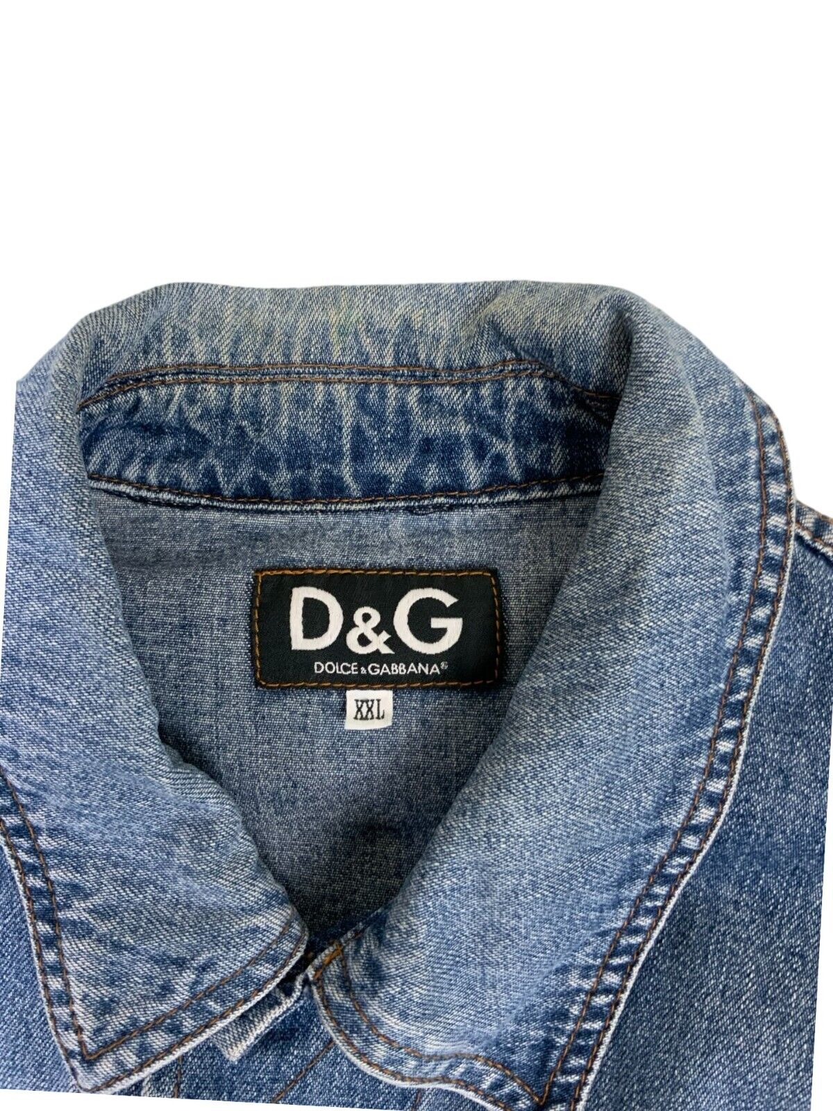 VTG DOLCE & GABBANA MID BLUE WASH DENIM JACKET SIZE M 40"