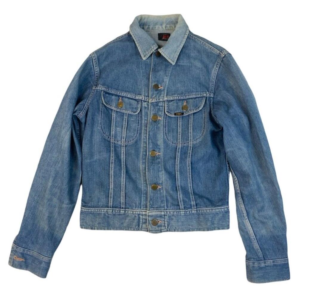 VTG 60s-EARLY 70s USA LEE RIDERS SANFORIZED DENIM JACKET COWBOY TRUCKER XS 34