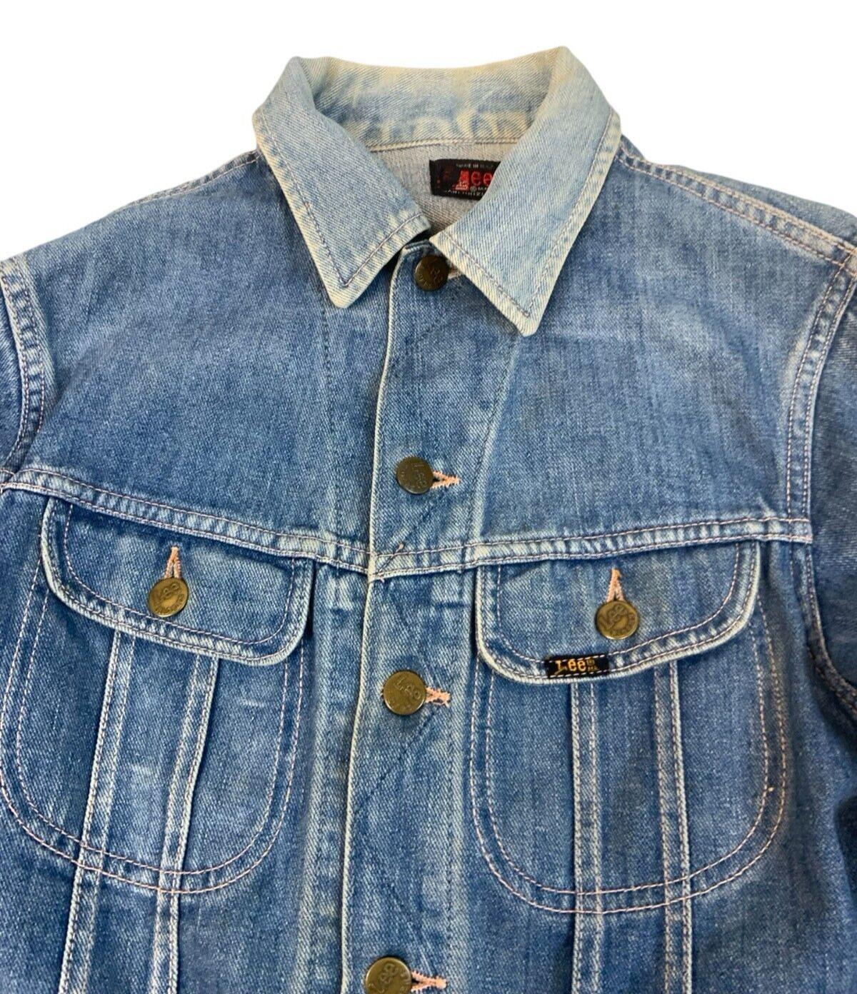 VTG 60s-EARLY 70s USA LEE RIDERS SANFORIZED DENIM JACKET COWBOY TRUCKER XS 34
