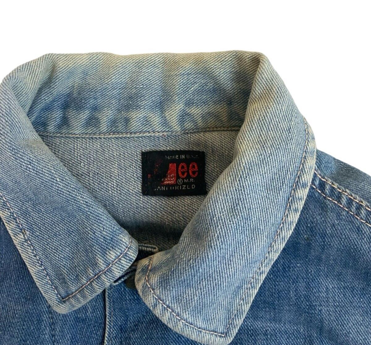 VTG 60s-EARLY 70s USA LEE RIDERS SANFORIZED DENIM JACKET COWBOY TRUCKER XS 34