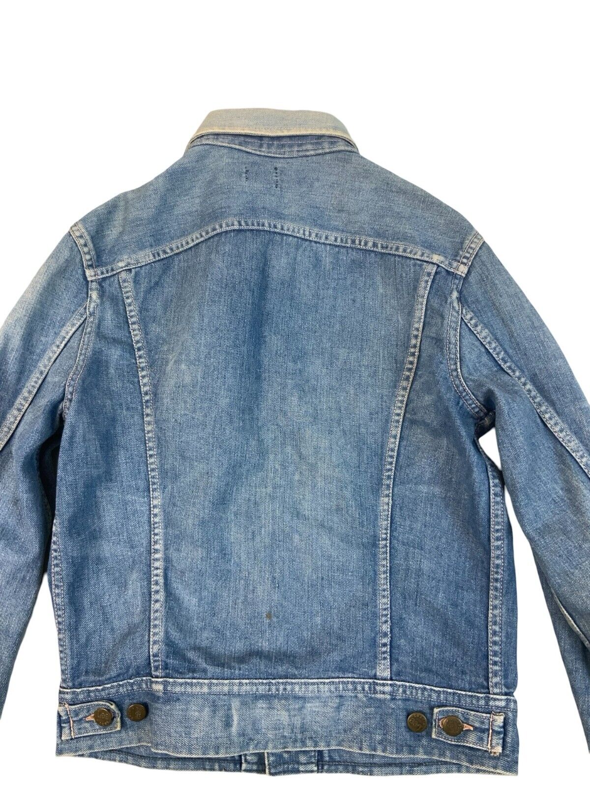 VTG 60s-EARLY 70s USA LEE RIDERS SANFORIZED DENIM JACKET COWBOY TRUCKER XS 34