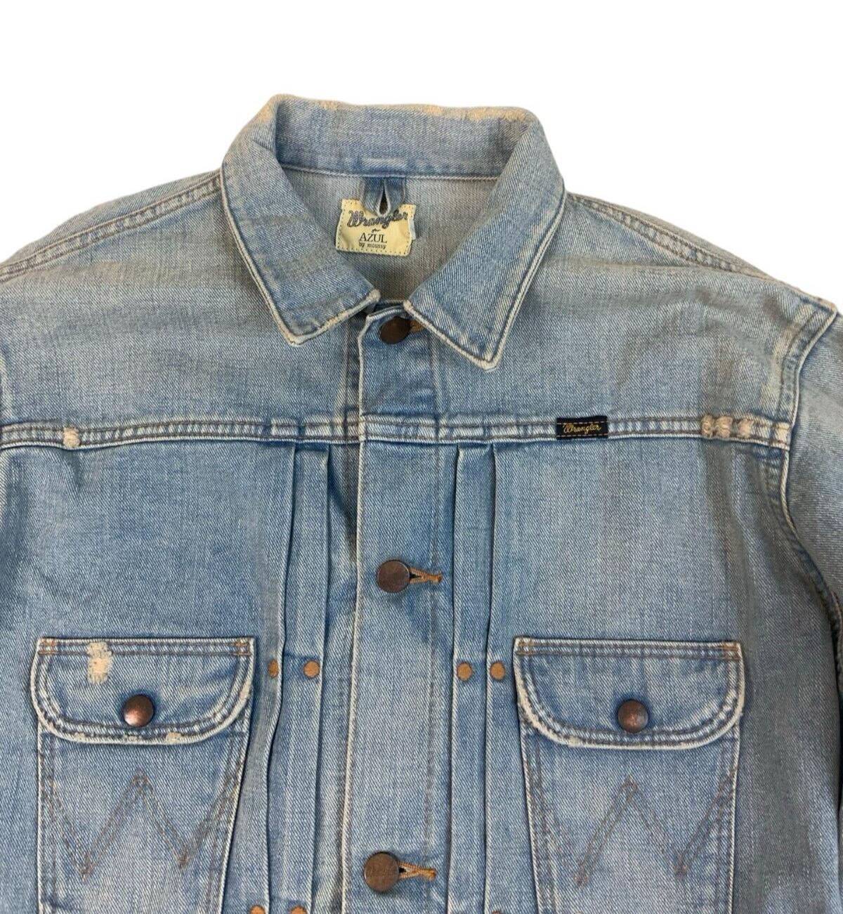 WRANGLER AZUL BY MOUSSY JAPANESE PLEAT FRONT DENIM JACKET 1950s STYLE M 40