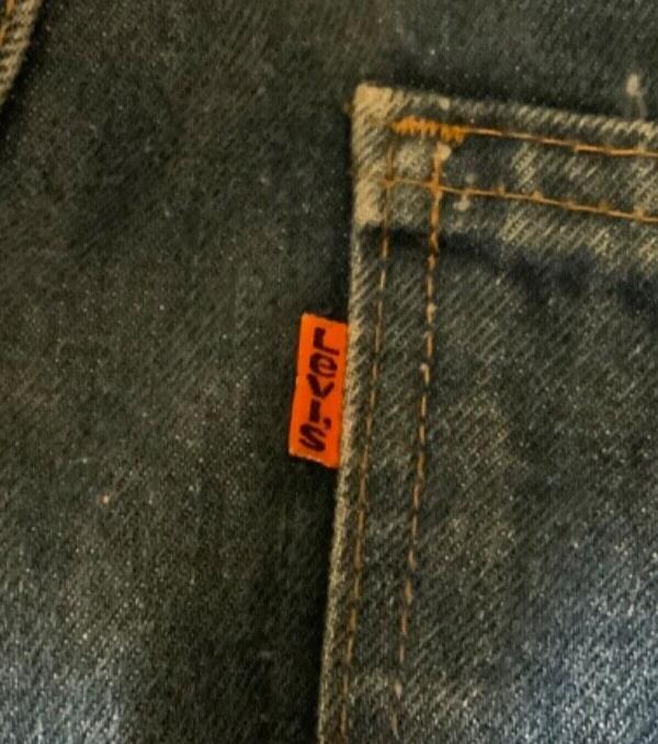 VTG 70s US LEVIS ORANGE TAB MENS FLARES FLARED JEANS HIPPY NORTHERN SOUL 35W 32L
