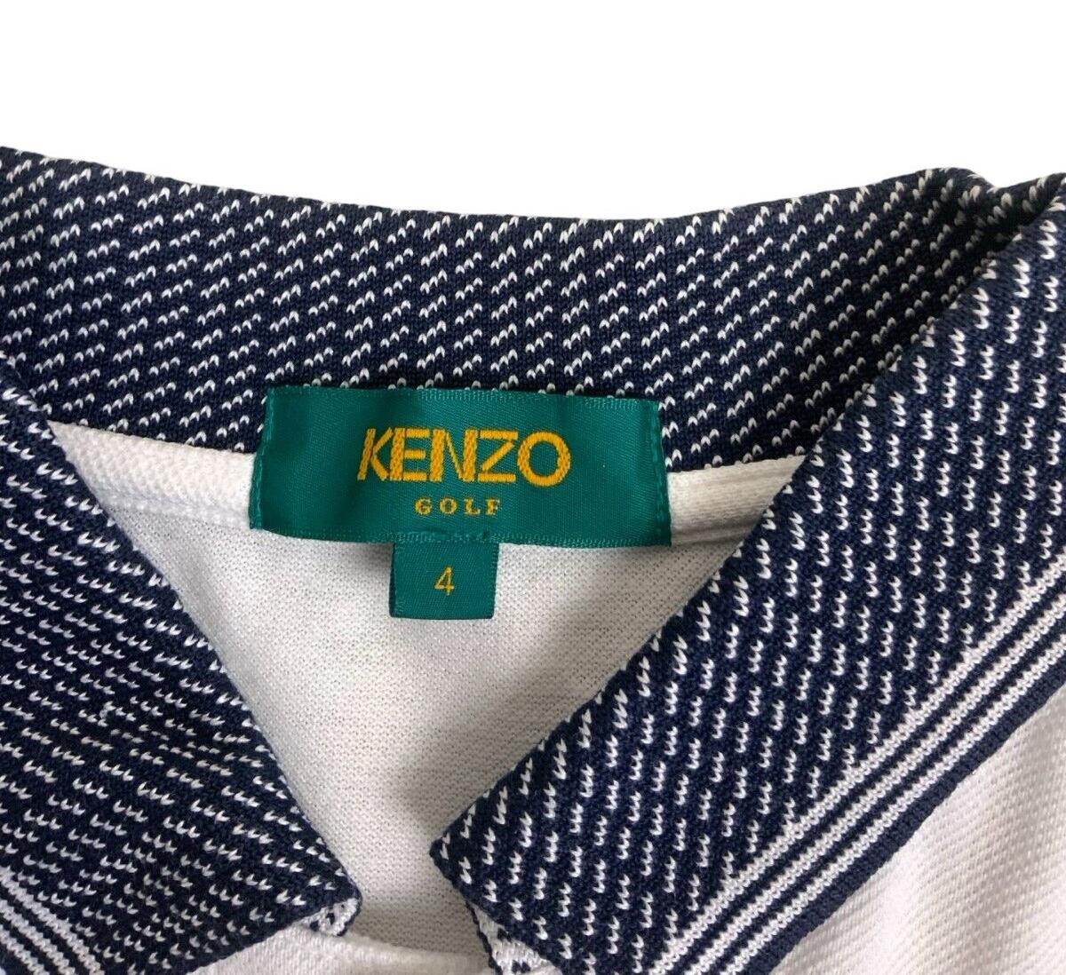 KENZO GOLF WHITE CHETS POCKET POLO SHIRT SIZE L