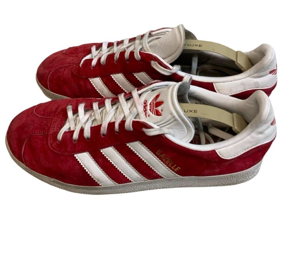 ADIDAS ORIGINALS RED WHITE GAZELLE SIZE UK 8