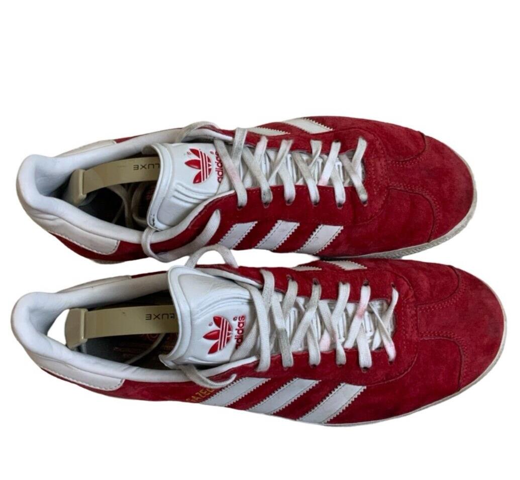 ADIDAS ORIGINALS RED WHITE GAZELLE SIZE UK 8