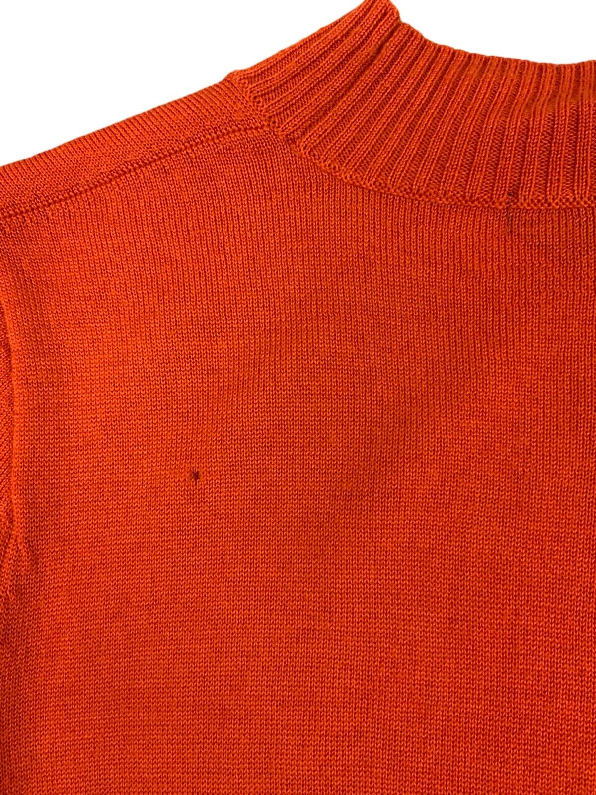 BURBERRY BRIGHT ORANGE KNITTED HIGH NECK TOP SIZE S