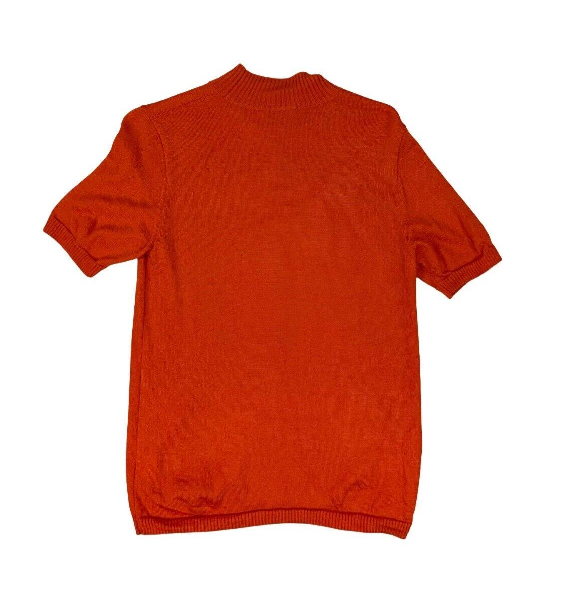 BURBERRY BRIGHT ORANGE KNITTED HIGH NECK TOP SIZE S
