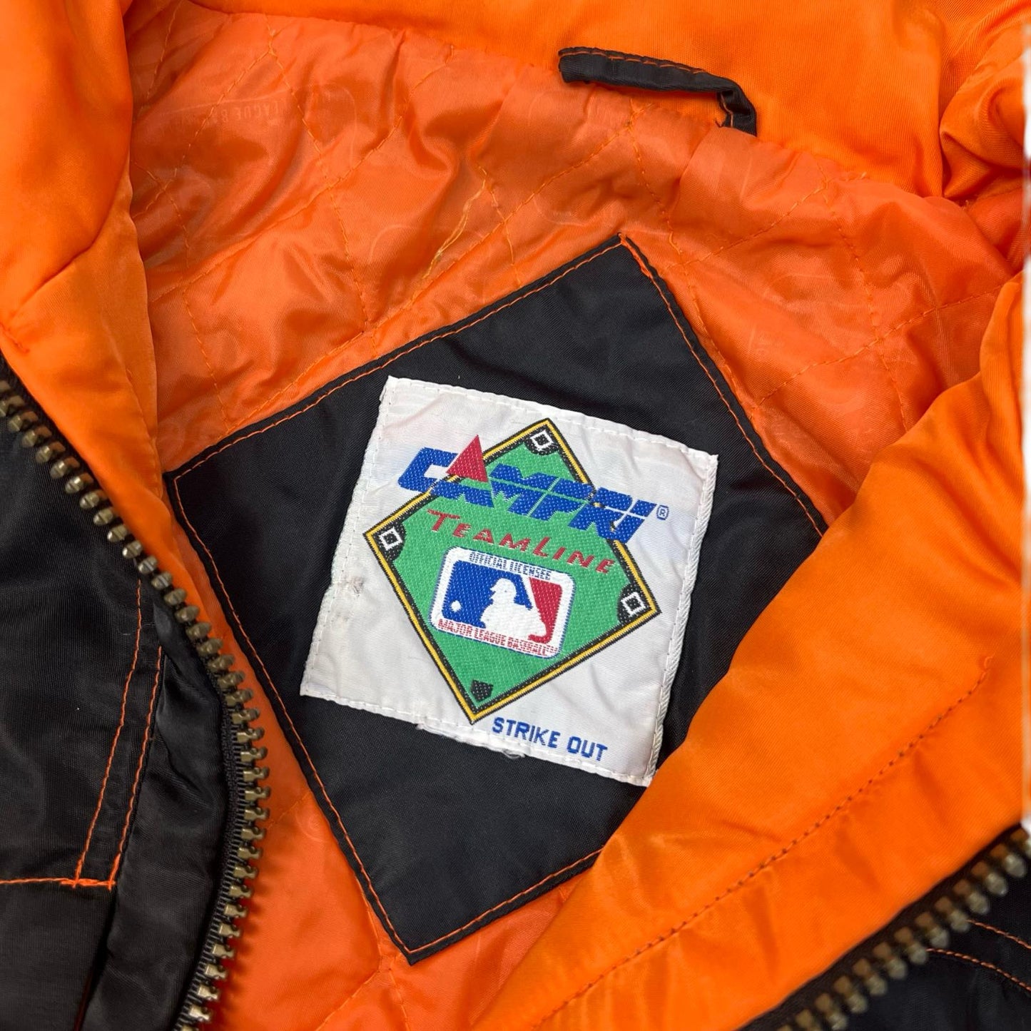 VTG 90s CAMPRI SAN FRANSISCO GIANTS BLACK PUFFER JACKET XXL