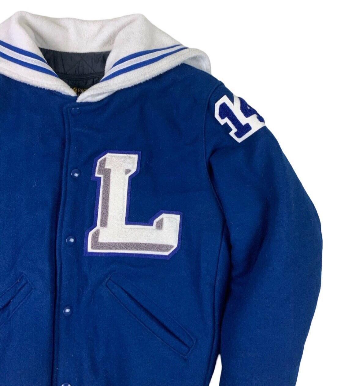VTG Y2K USA LADIES VARSITY LETTERMAN CHEERLEADER JACKET ALICIA ROCKABILLY S 36”