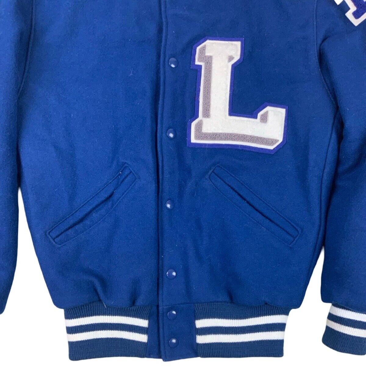 VTG Y2K USA LADIES VARSITY LETTERMAN CHEERLEADER JACKET ALICIA ROCKABILLY S 36”