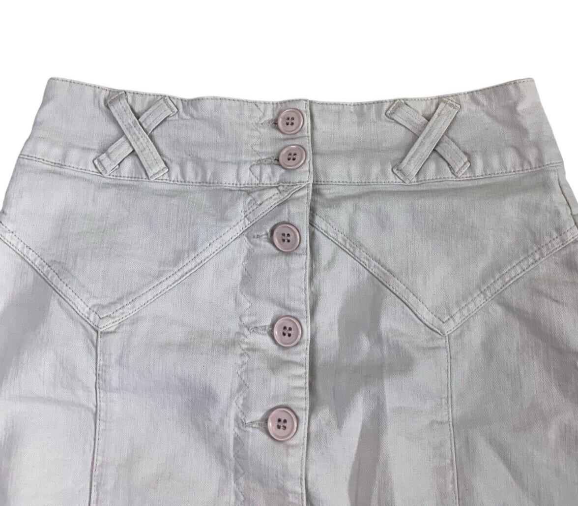 VTG Y2K MORGAN DE TOI CREAM BUTTON UP MINI SKIRT SIZE M