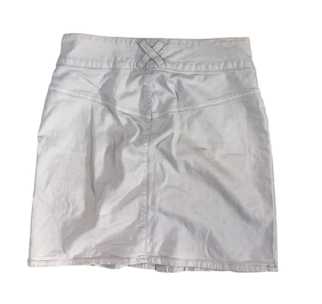VTG Y2K MORGAN DE TOI CREAM BUTTON UP MINI SKIRT SIZE M