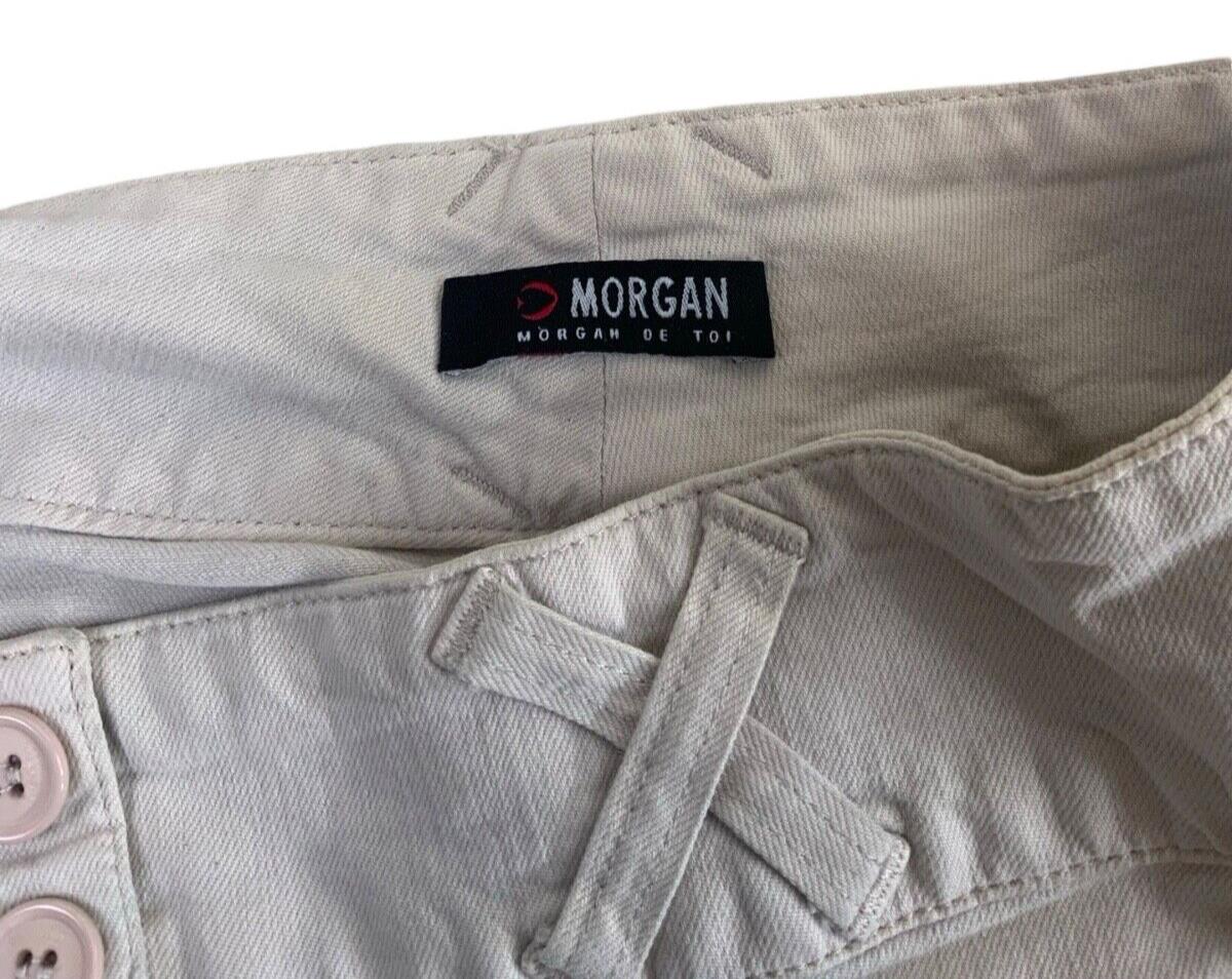 VTG Y2K MORGAN DE TOI CREAM BUTTON UP MINI SKIRT SIZE M