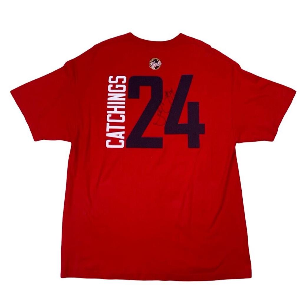 VTG 00s WNBA INDIANA FEVER TAMIKA CATCHINGS EXCLUSIVE RARE SIGNED T SHIRT L