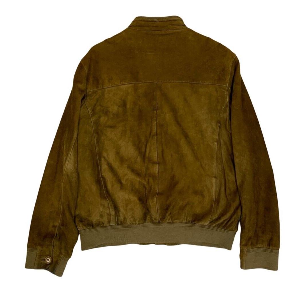 VTG 90s PIERRE CARDIN BROWN SUEDE BUTTON UP BOMBER JACKET SIZE L