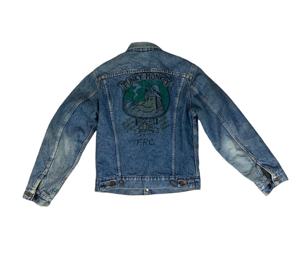 VTG 80s USA BLANKET LINED LEVIS 70506 TYPE 3 TRUCKER DENIM JACKET BIKER XS 34