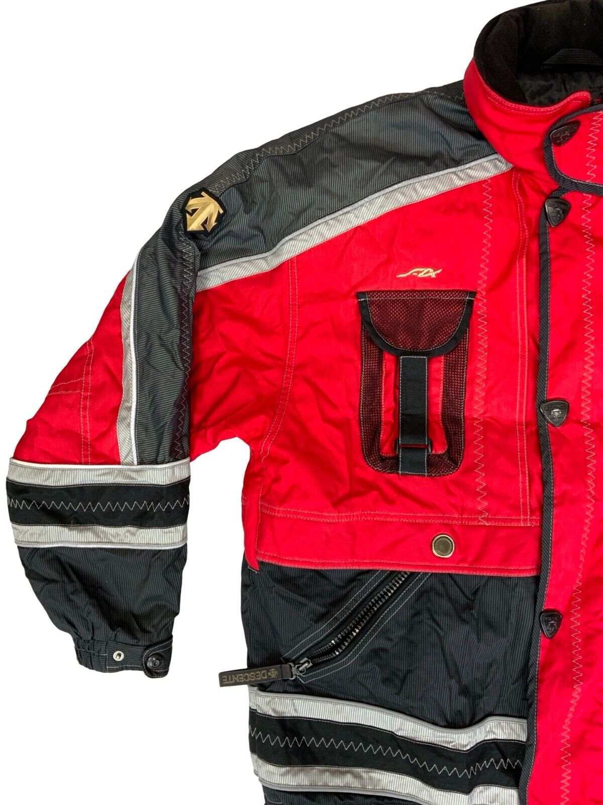 VTG 90s 00s DESCENTE RED BLACK PADDED SKI JACKET SIZE XXL