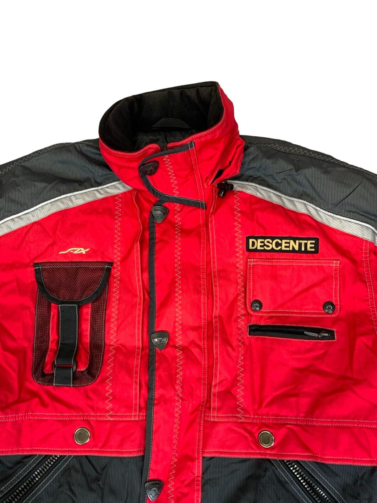 VTG 90s 00s DESCENTE RED BLACK PADDED SKI JACKET SIZE XXL
