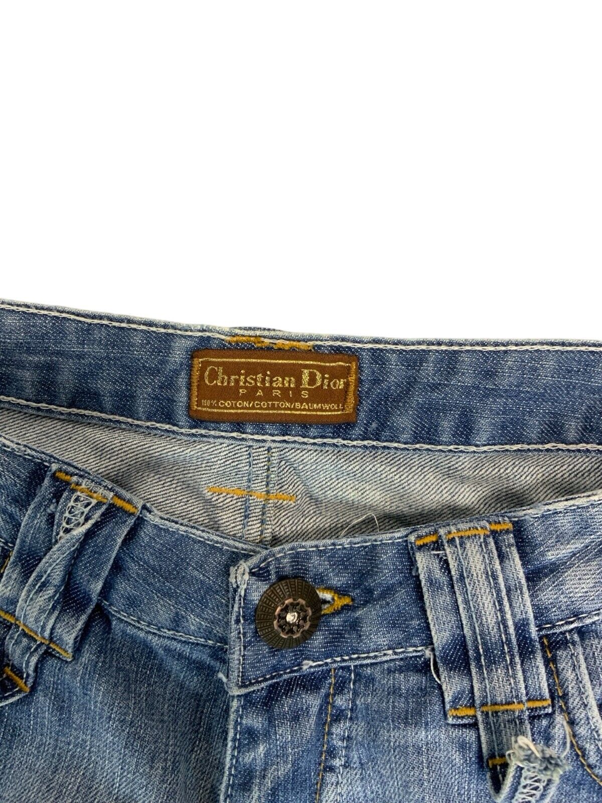 VTG 90s Y2K CHRISTIAN DIOR EMBROIDERED LIGHT BLUE BOOTCUT JEANS SIZE 30X33