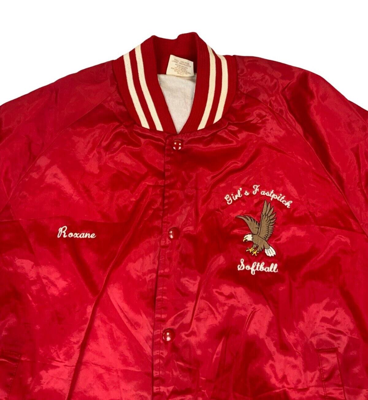 VTG 80s USA VARSITY COACH JACKET GIRLS FASTPITCH SOFTBALL ROXANE XKL 46