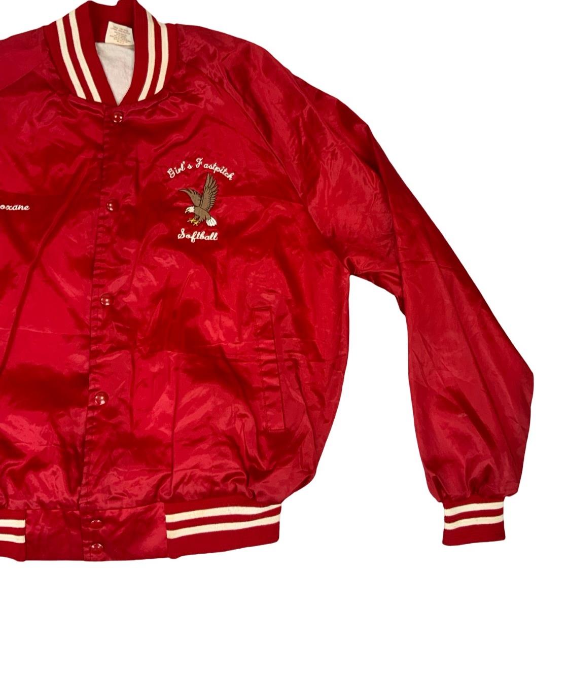VTG 80s USA VARSITY COACH JACKET GIRLS FASTPITCH SOFTBALL ROXANE XKL 46