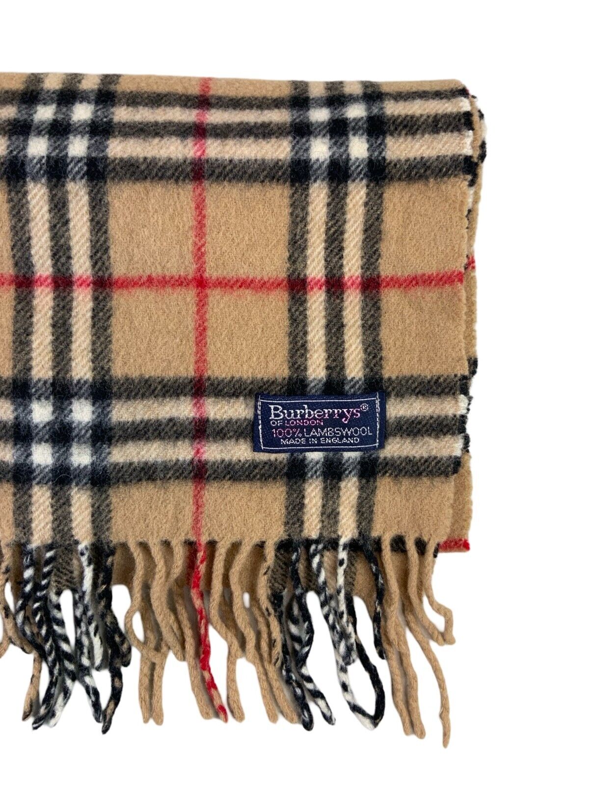 VTG 80s BURBERRYS CLASSIC NOVA CHECK LAMBSWOOL SCARF