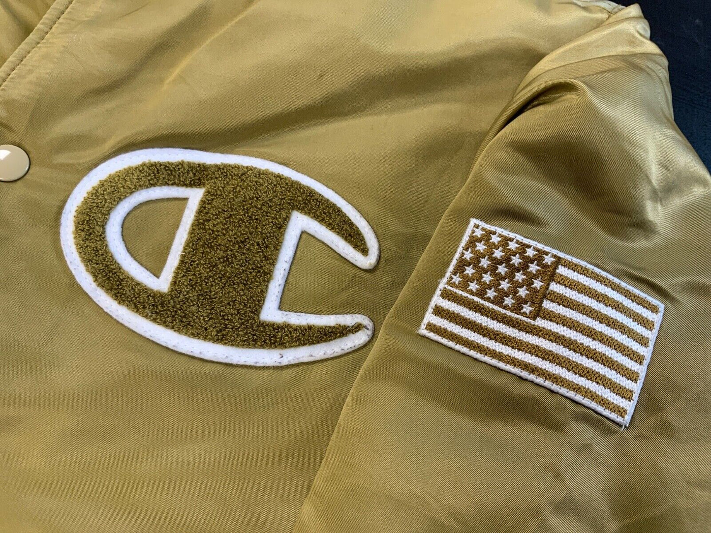 VTG Y2K CHAMPION THERMOLITE SILKY NYLON QUILT LINED VARSITY COACH JACKET S 36