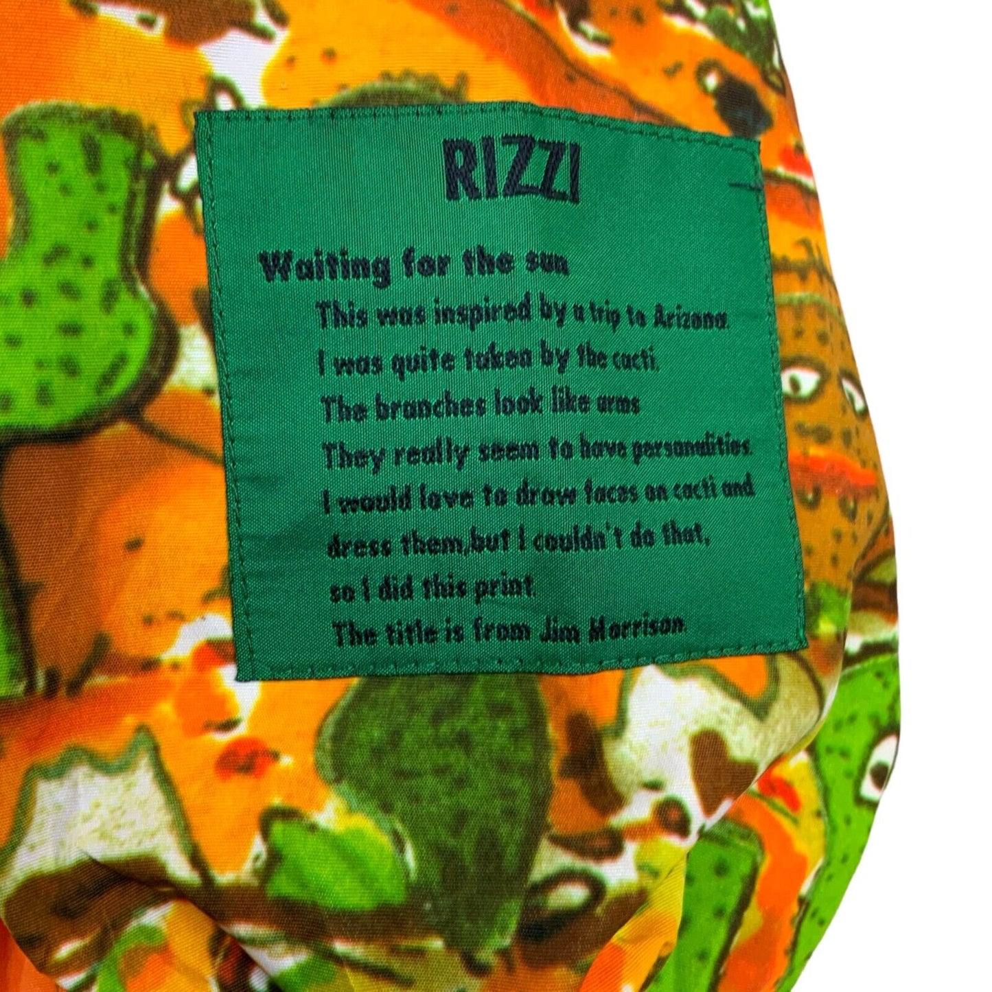 VTG 1995 RARE JAMES RIZZI CRESSON MULTICOLOUR CACTUS PADDED SKI JACKET UK 14 16