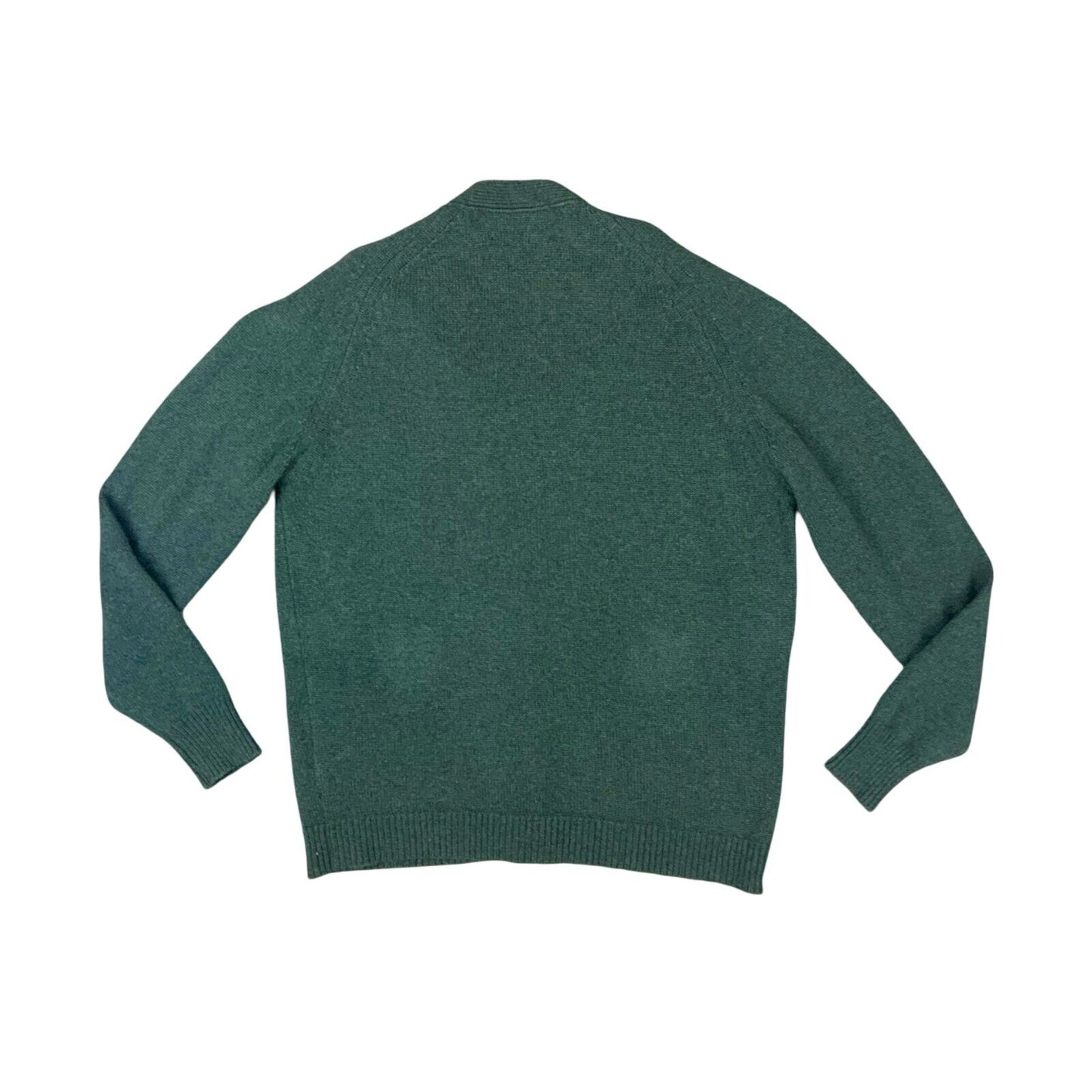 VTG 80s BARBOUR DARK GREEN BUTTON UP V NECK KNITTED CARDIGAN SIZE XL