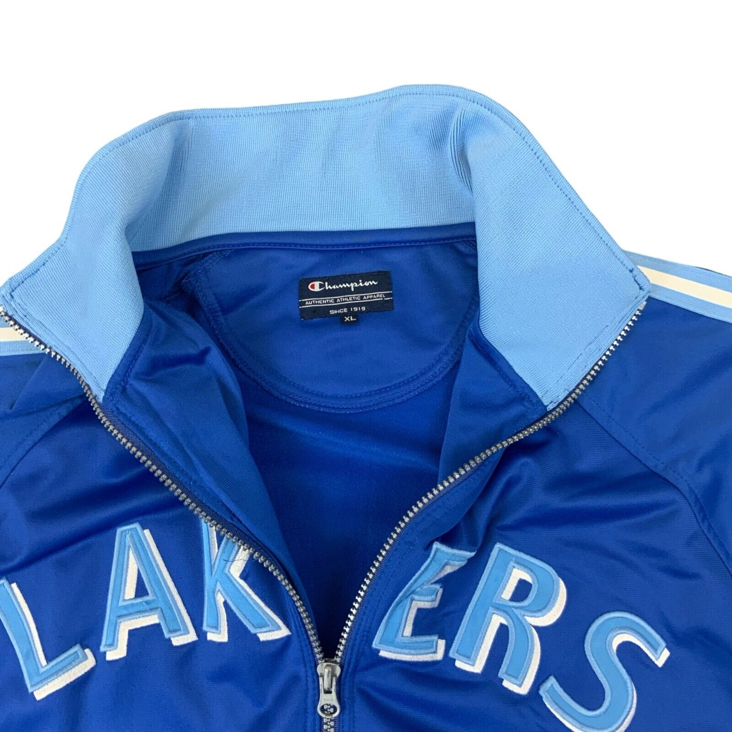 VTG 00s CHAMPION HARDWOOD CLASSICS LA LAKERS BLUE ZIP UP TRACK TOP XL