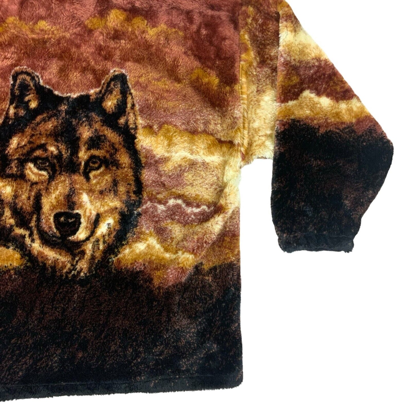 VTG 80s 90s BEAR RIDGE OUTFITTERS BROWN GRAPHIC BEAR FLEECE JACKET XXL