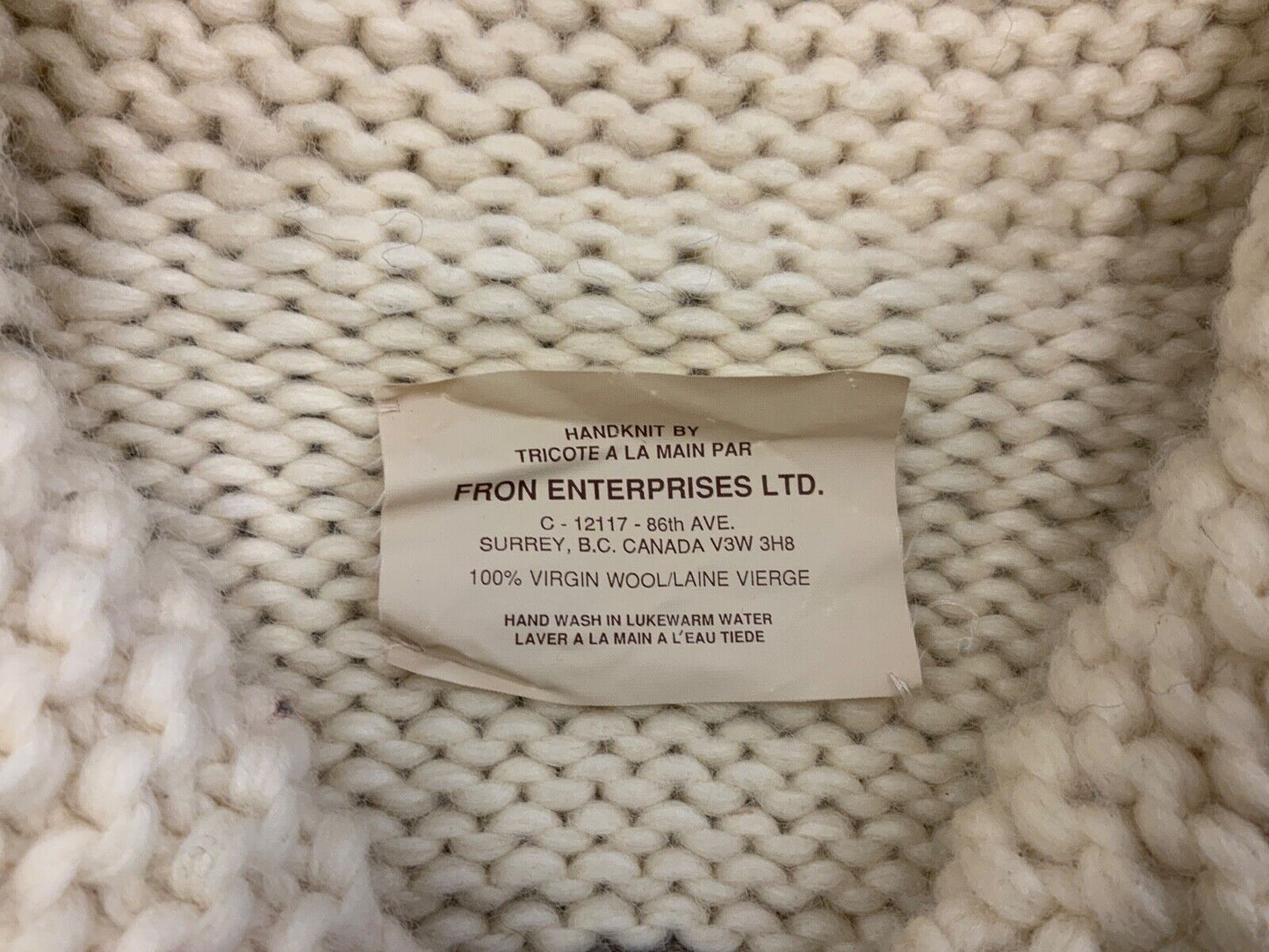 VTG COWICHAN INDIAN HAND KNIT CARDIGAN NATIVE CANADIAN SALISH ROCKABILLY S 36”