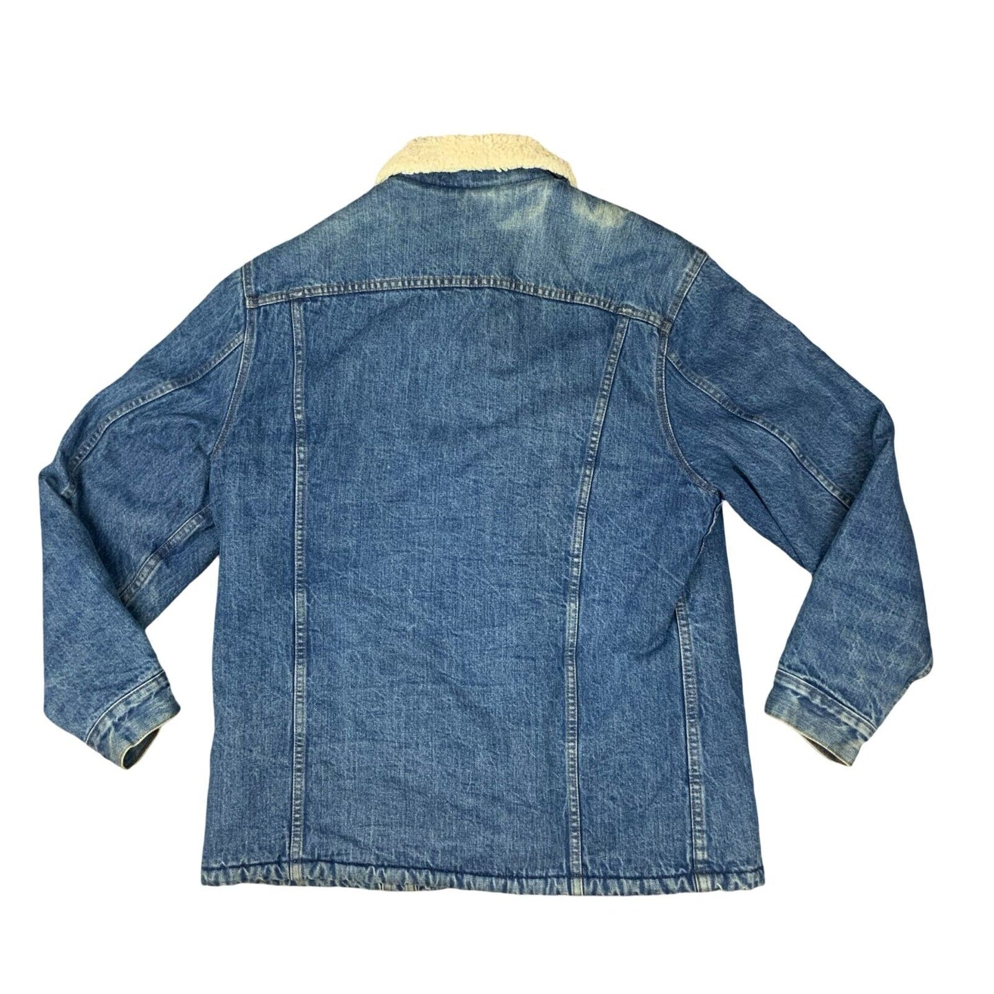 VTG 80s USA LEVIS ORANGE TAB SHERPA LINED DENIM CHORE BARN JACKET WESTERN L 42