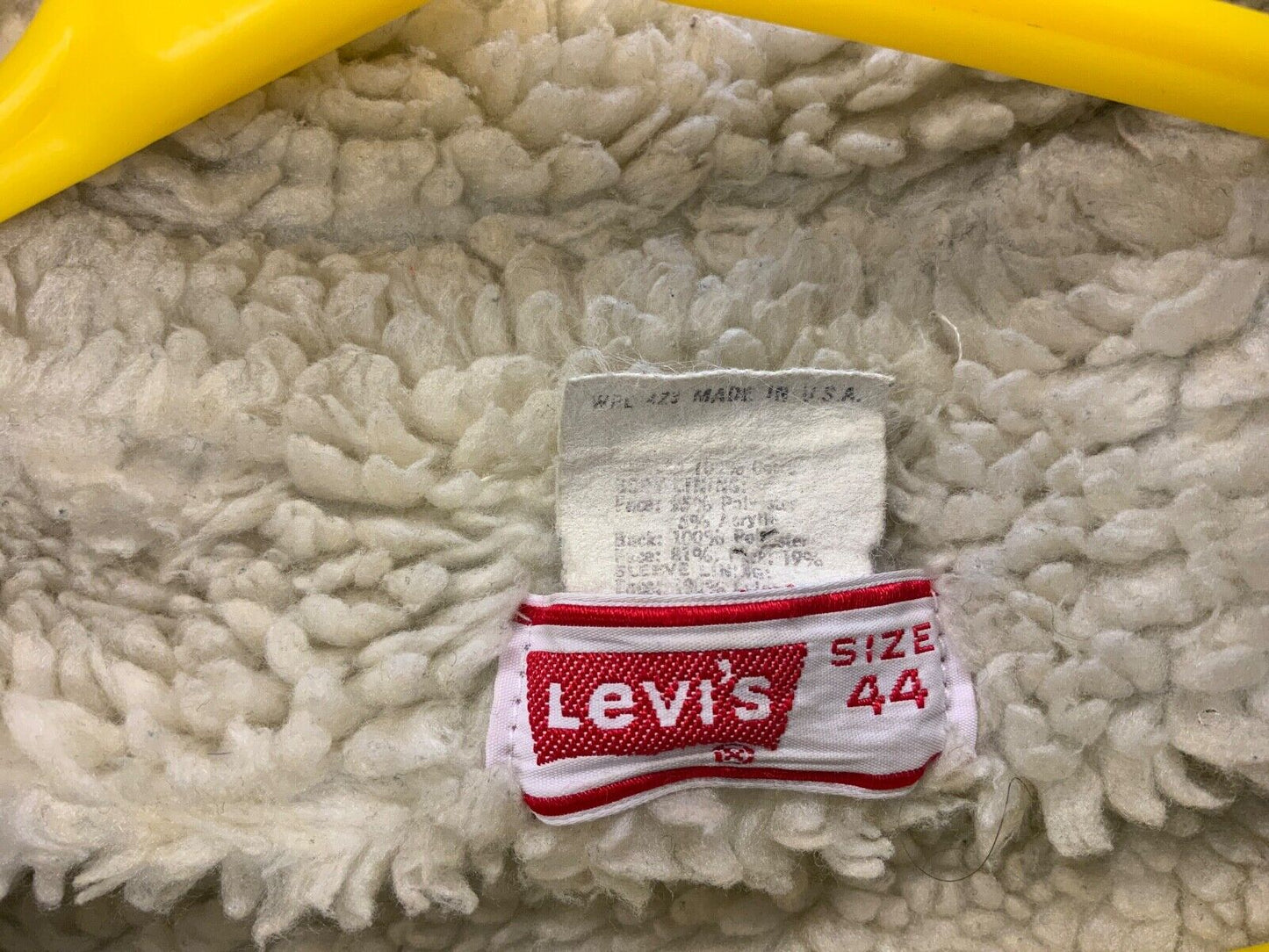 VTG 80s USA LEVIS ORANGE TAB SHERPA LINED DENIM CHORE BARN JACKET WESTERN L 42