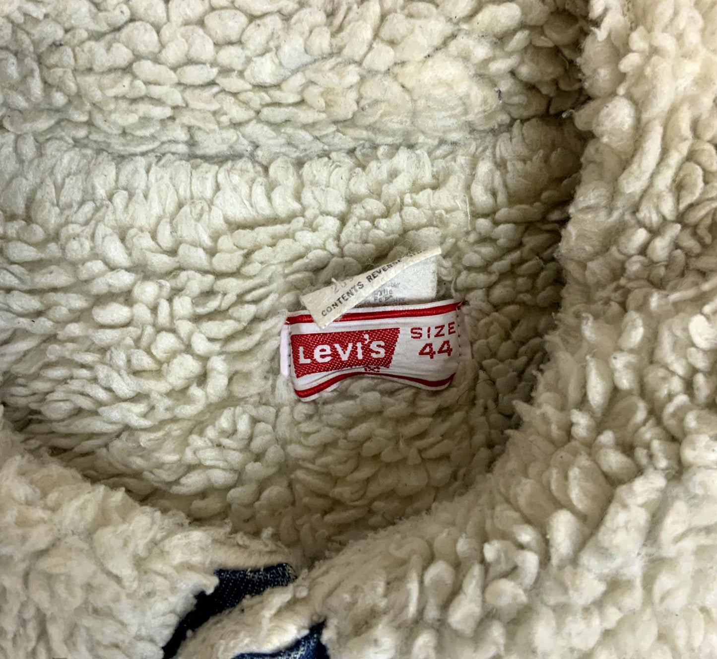 VTG 80s USA LEVIS ORANGE TAB SHERPA LINED DENIM CHORE BARN JACKET WESTERN L 42