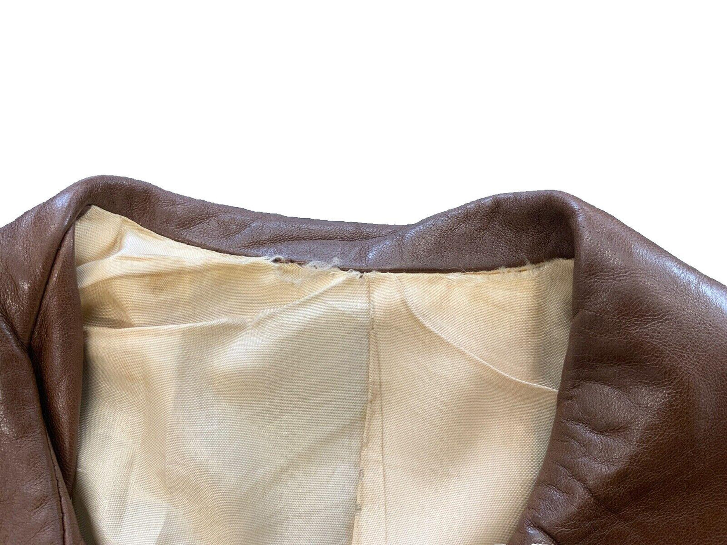 VTG 1970s LADIES SOFT BROWN NAPPA LEATHER JACKET LARGE ROUNDED COLLARS SIZE 8
