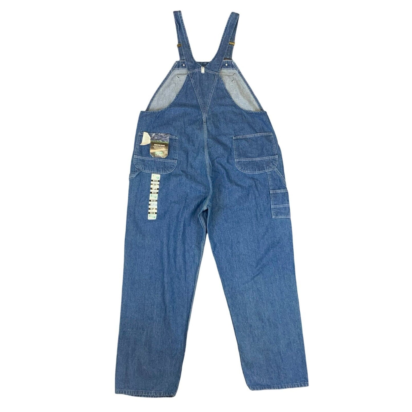 NOS VTG USA KEY IMPERIAL DENIM DUNGAREES WORKWEAR BIBS OVERALLS W50 L32