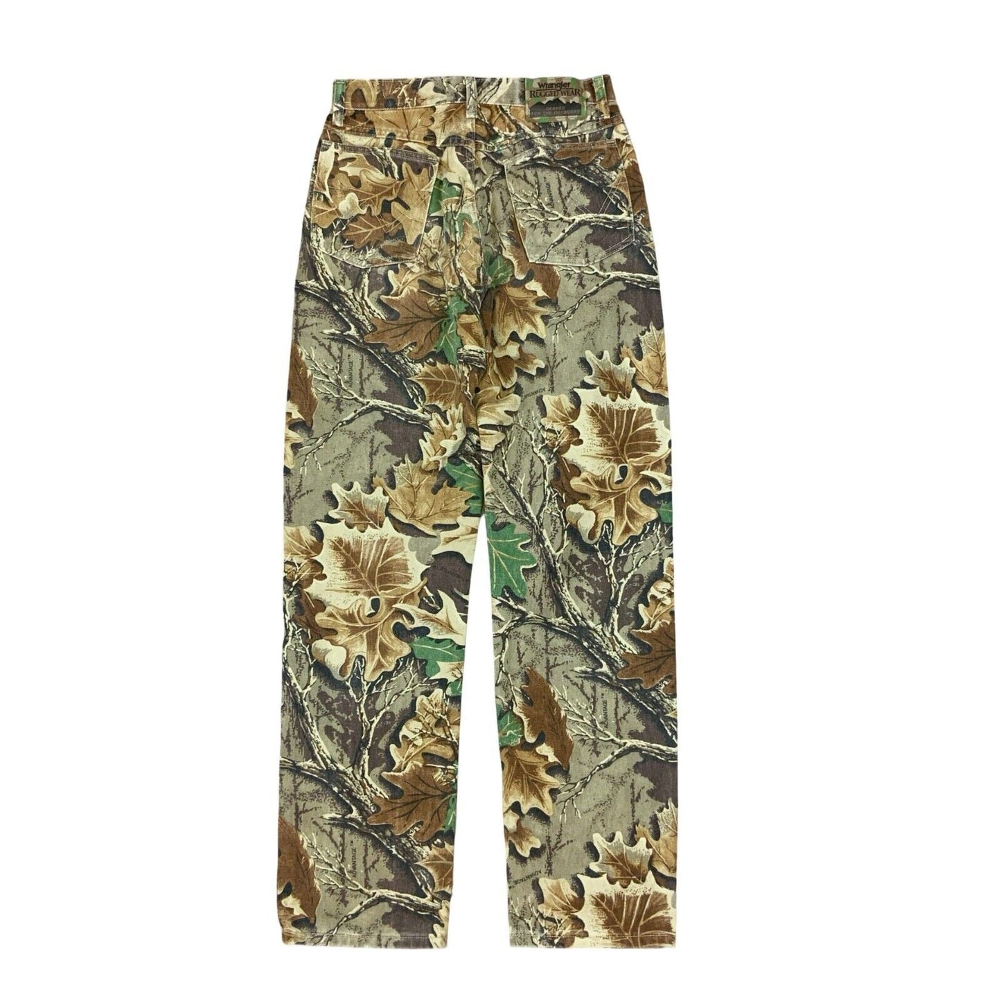 VTG USA MADE WRANGLER ADVANTAGE REAL TREE CAMOUFLAGE HUNTING JEANS 28W 32L