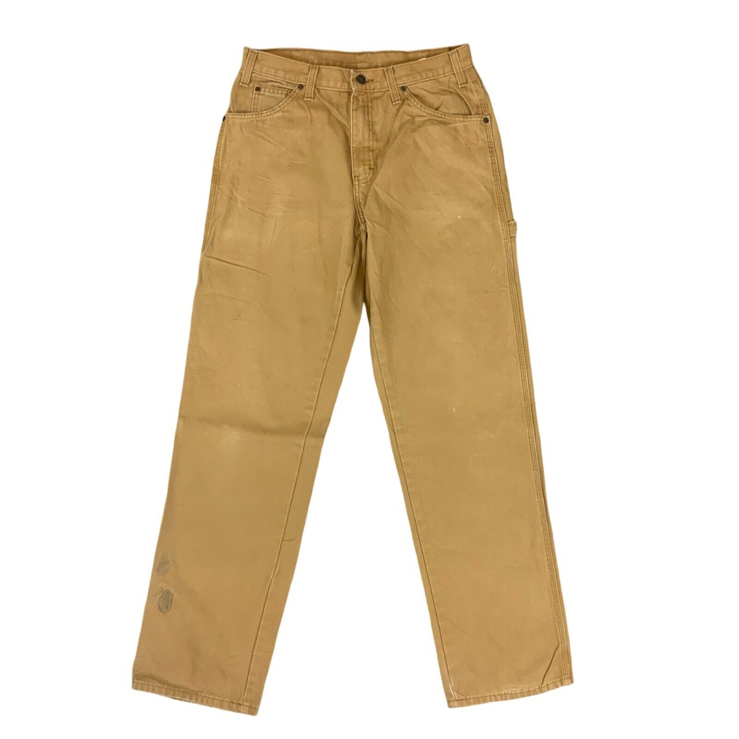 VTG DICKIES TAN DUCK CANVAS CARPENTER PANTS TROUSERS JEANS WORKWEAR 32W 33L