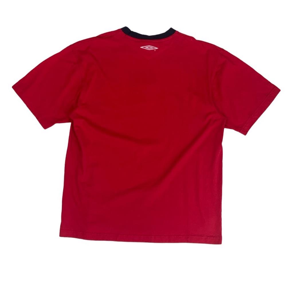 VTG Y2K UMBRO ENGLAND RED SPORTS FOOTBALL HOME SHIRT MEDIUM