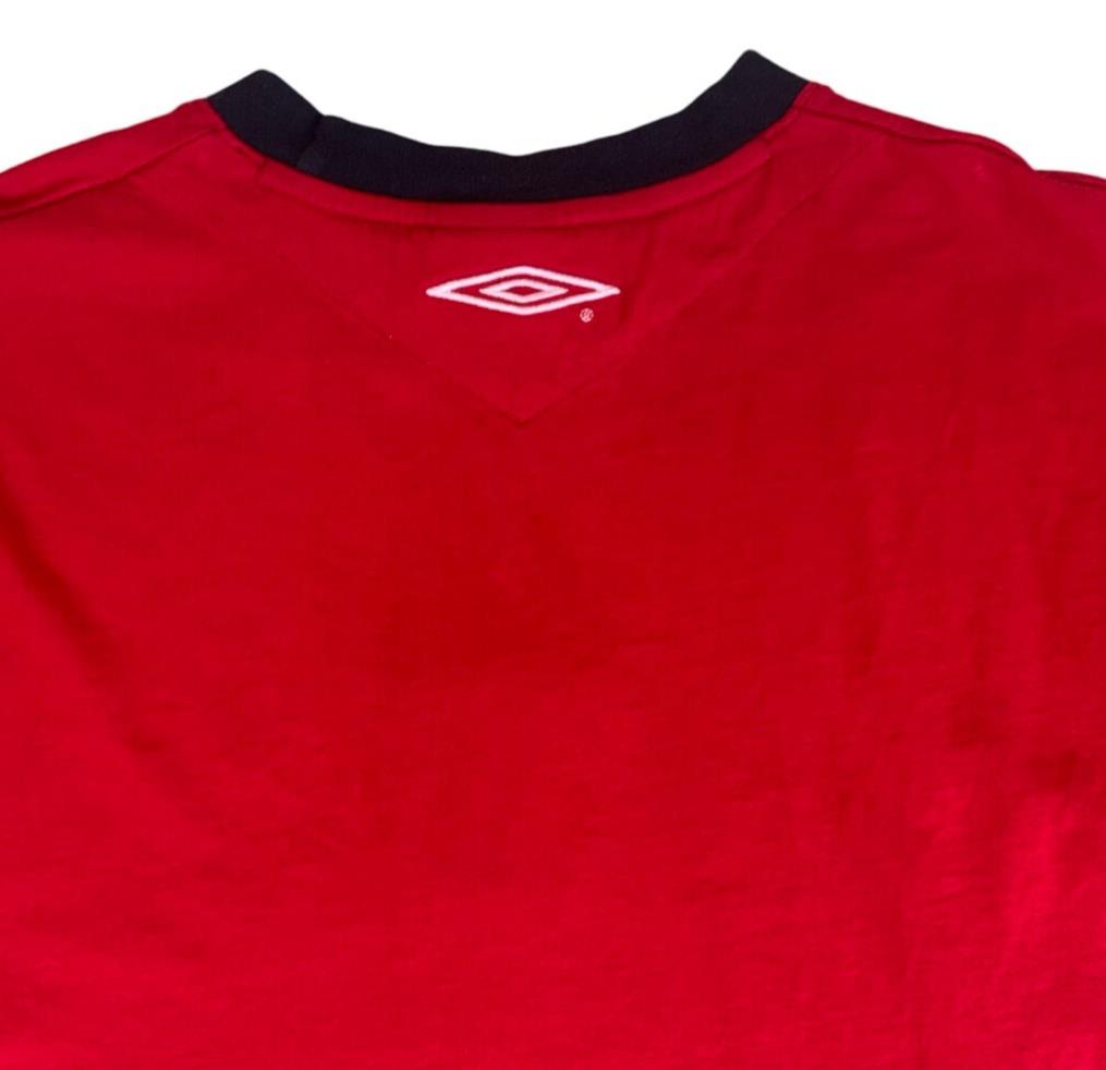 VTG Y2K UMBRO ENGLAND RED SPORTS FOOTBALL HOME SHIRT MEDIUM